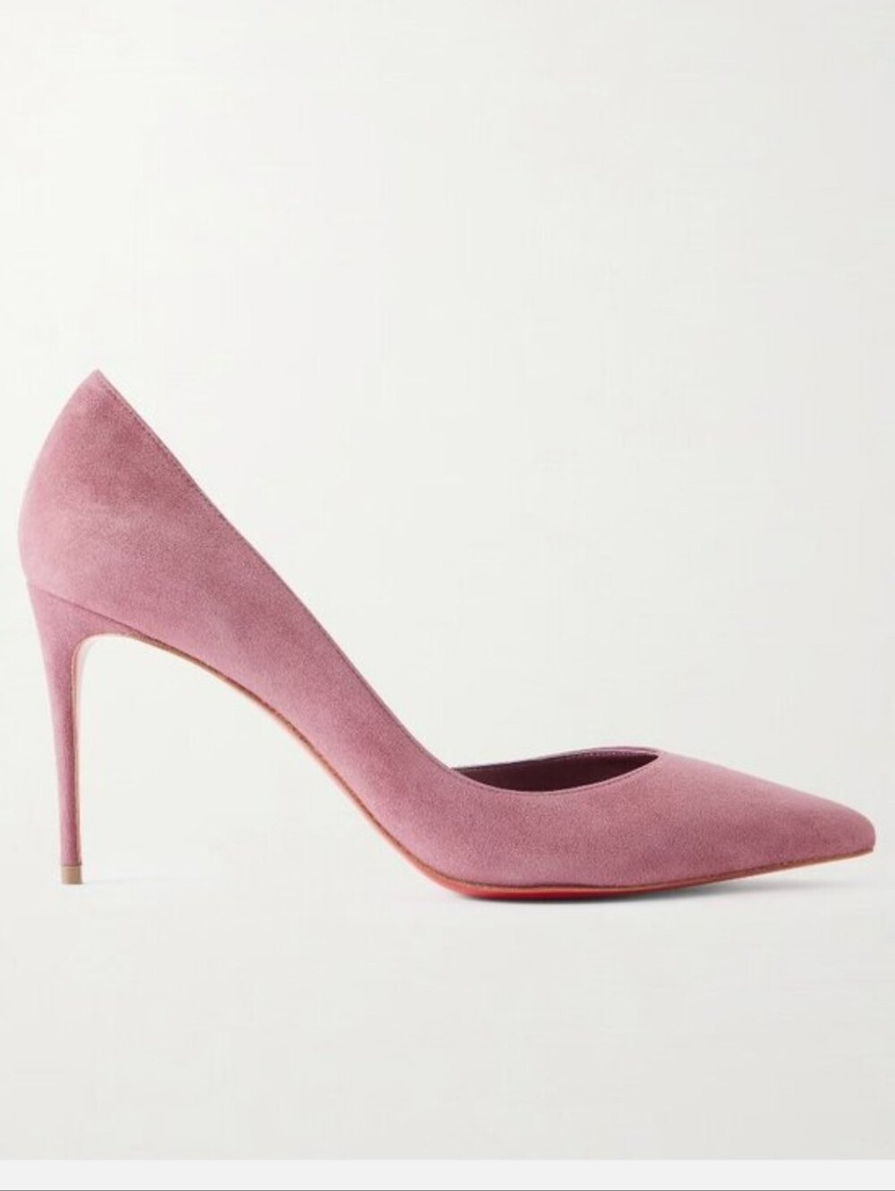 $945 Christian Louboutin Iriza 85 Dusty Rose Suede Pumps Heels EU 38 US 8 BNIB